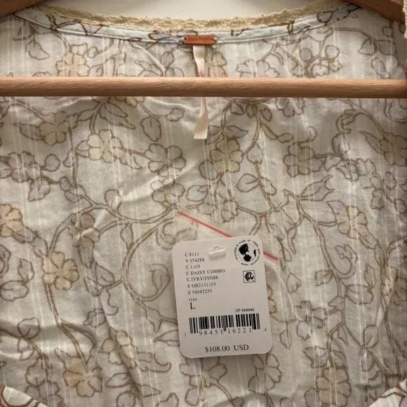 Free People Call Me Baby Long-Sleeve Blouse NWT * - Picture 5 of 6